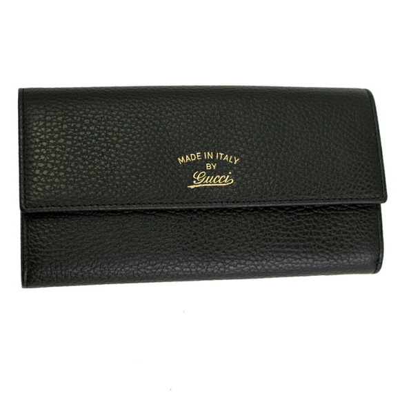 Gucci Long SWING Wallet Black Flap Leather - Picture 1 of 4